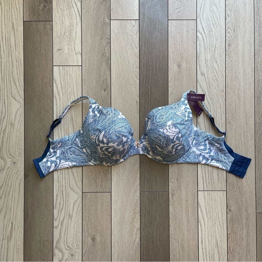Cacique Blue and Cream Bra Intimates & Sleepwear
